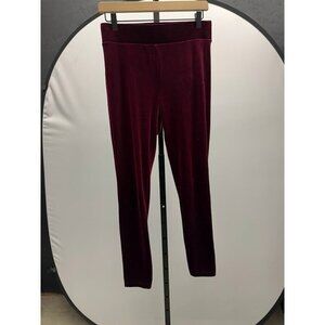 LOFT Burgundy Maroon Velour Leggings